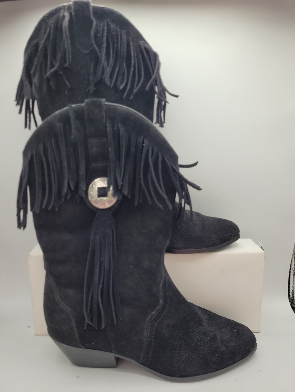 Silver Star Collection Houston leather fringe boots size 9 - Picture 2 of 16